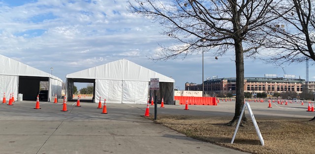 Drive-thru COVID test site opening near Arlington TX stadium